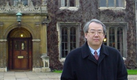 In front of Master's Lodge of Trinity College, Cambridge