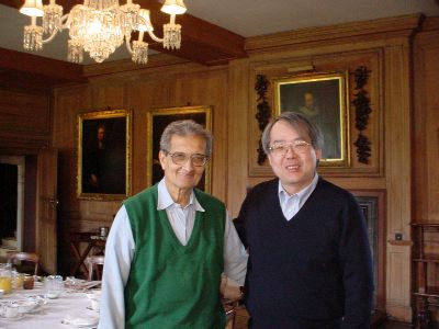 With Professor Sen at his Master's Lodge